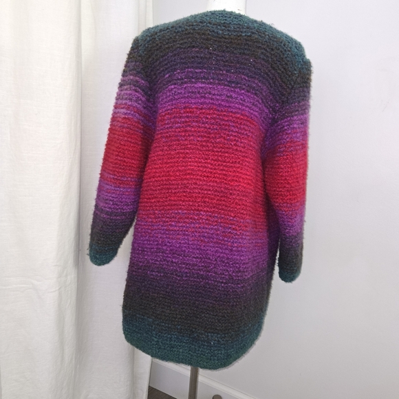 Handmade rainbow cardigan sweater Bonny Brown Made In Uruguay - Picture 8 of 8